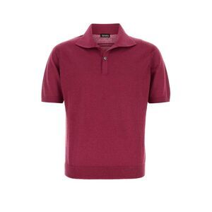 Zegna Men Tyrian Purple Knit Polo Shirt